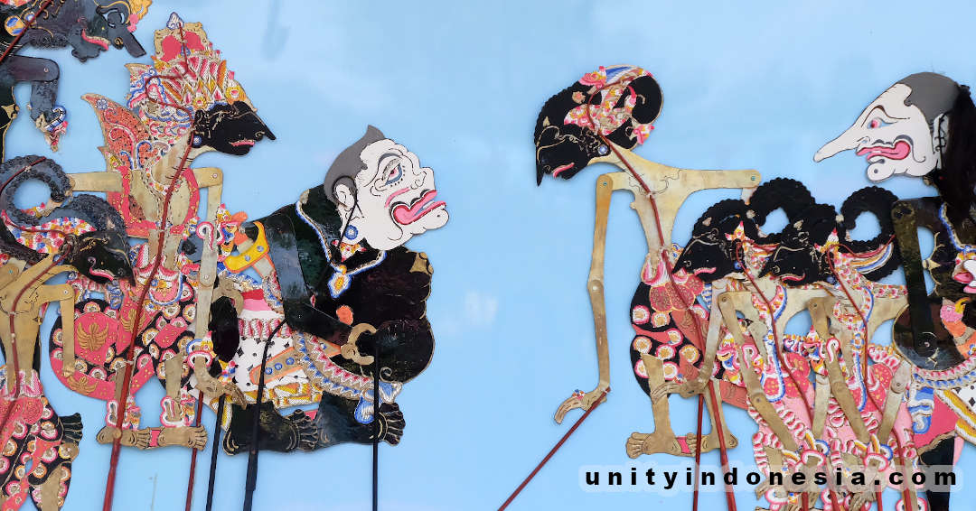Colourful Wayang Kulit, Indonesian shadow puppets.